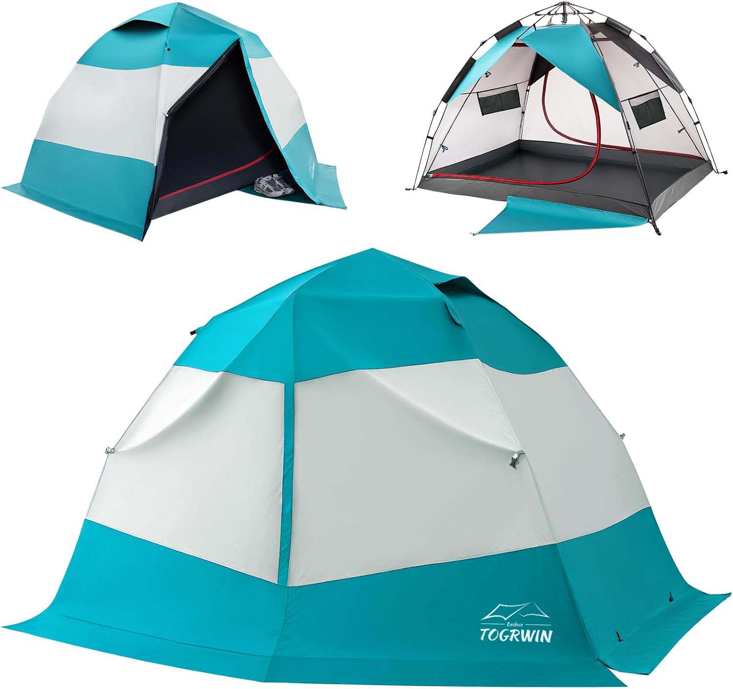 Torgwin Camping Tent 2人、防水＆ブラックアウト二重層が屋外テントをポップアップします